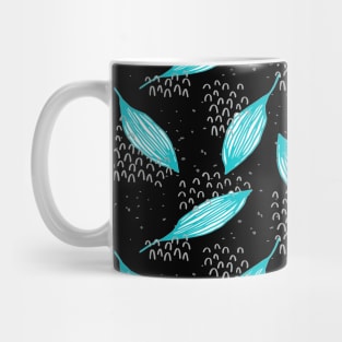 Pattern leaves turquoise Mug